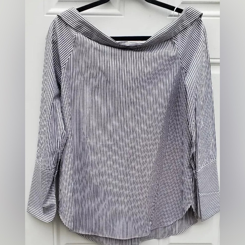 Romeo & Juliet Couture Shirt M Striped Button Down Butterfly Floral Embroidered - Picture 5 of 12